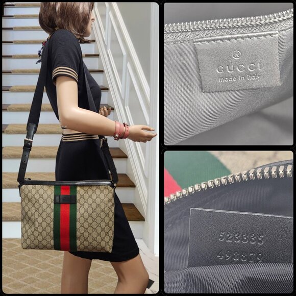 Gucci Beige Supreme Web Crossbody - Picture 3 of 17